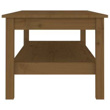 Elegant Honey Brown Coffee Table - Solid Pine Wood 110x50 cm