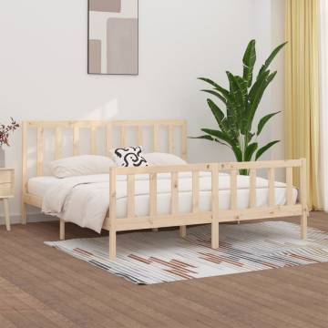 Solid Wood Bed Frame 200x200 cm - Timeless Design