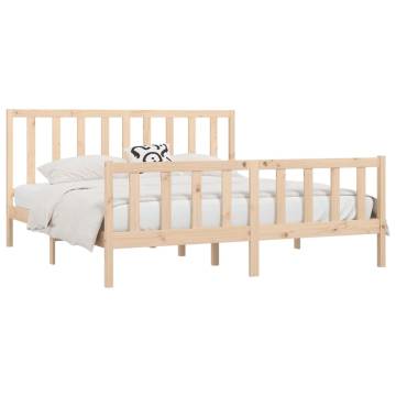 Solid Wood Bed Frame 200x200 cm - Timeless Design