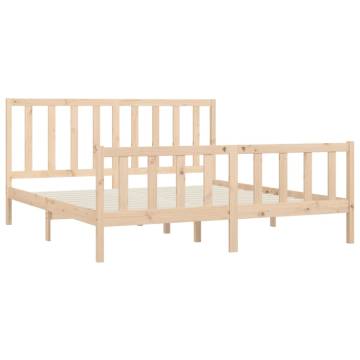 Solid Wood Bed Frame 200x200 cm - Timeless Design