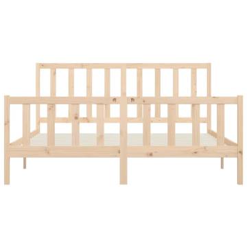 Solid Wood Bed Frame 200x200 cm - Timeless Design