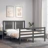 Stylish Grey Double Bed Frame with Headboard | HipoMarket