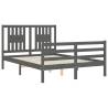 Stylish Grey Double Bed Frame with Headboard | HipoMarket