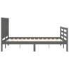 Stylish Grey Double Bed Frame with Headboard | HipoMarket