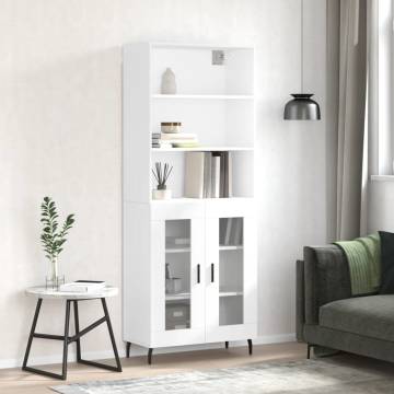 Stylish Highboard White 69.5x34x180 cm - HipoMarket