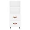 Stylish Highboard White - 34.5x34x180 cm Engineered Wood