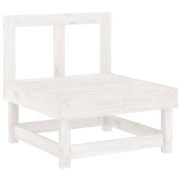 5 Piece Garden Lounge Set - White Solid Wood Pine | Hipomarket