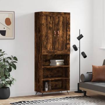 Elegant Highboard Smoked Oak | Stylish Storage Solution