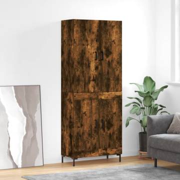 Stylish Highboard in Smoked Oak | Durable Engineered Wood