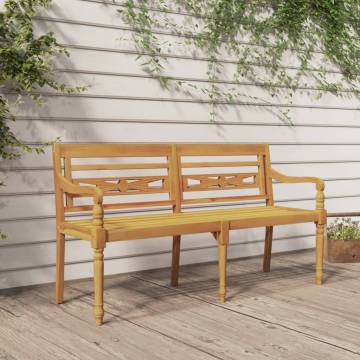 Batavia Bench 150 cm Solid Wood Teak - Elegant Outdoor Seating