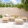 6 Piece Garden Lounge Set Solid Wood Pine Colour natural pine Number of 6 