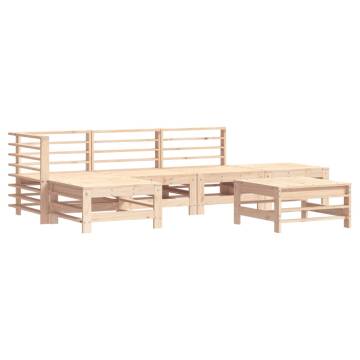 6 Piece Garden Lounge Set - Solid Wood Pine | Hipomarket UK