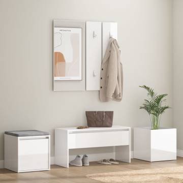 High Gloss White Hallway Furniture Set - Stylish & Functional