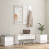 Hallway Furniture Set High Gloss White Engineered Wood Colour high gloss white Quantity in Package 1 Amount 