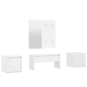 High Gloss White Hallway Furniture Set - Stylish & Functional