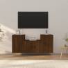 3 Piece TV Cabinet Set Brown Oak Engineered Wood Colour brown oak Quantity in Package 3 