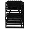 Double Wheelie Bin Storage - Black Solid Wood Pine | HipoMarket