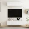 TV Cabinets 4 pcs High Gloss White 60x30x30 cm Engineered Wood Colour high gloss white Quantity in Package 4 Width 60 cm 