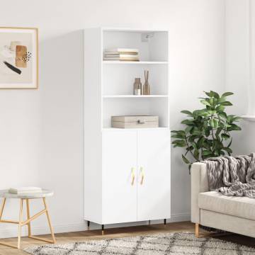 Stylish Highboard White 69.5x34x180 cm - HipoMarket UK