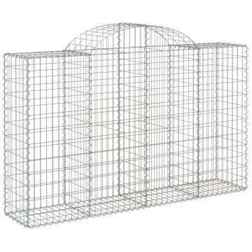 Arched Gabion Baskets - 9 pcs Galvanised Iron for Garden