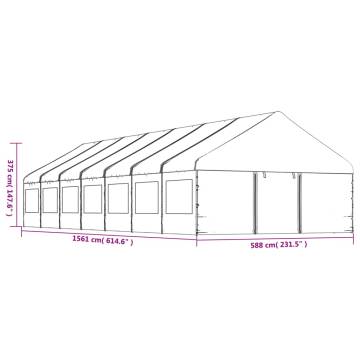 White Gazebo with Roof - 15.61x5.88m for Outdoor Events