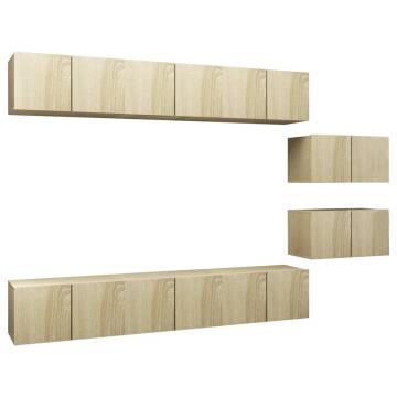 TV Cabinets 8 pcs Sonoma Oak Engineered Wood - Modern Design