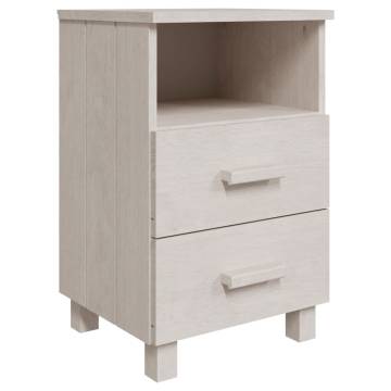 HAMAR Bedside Cabinets - Set of 2 White Solid Wood | HipoMarket