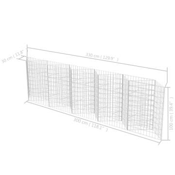 Gabion Basket Galvanised Steel 300x30x100 cm - Durable & Stylish