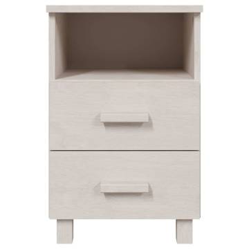 HAMAR Bedside Cabinets - Set of 2 White Solid Wood | HipoMarket