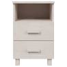 HAMAR Bedside Cabinets - Set of 2 White Solid Wood | HipoMarket