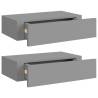 Stylish Wall-Mounted Drawer Shelves - Grey 40x23.5x10cm