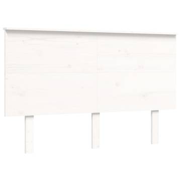 White Bed Frame with Headboard 120x200 cm - Solid Wood