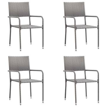 5 Piece Grey & Black Garden Dining Set - Stylish & Durable