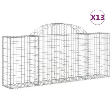 Arched Gabion Baskets - 13 pcs Galvanised Iron 200x30x80/100 cm