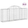 Arched Gabion Baskets - 13 pcs Galvanised Iron 200x30x80/100 cm