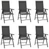 Folding Garden Chairs 6 pcs Textilene Black Colour black Quantity in Package 6 