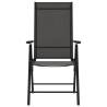 Folding Garden Chairs Set - 6 pcs Black Textilene