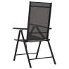 Folding Garden Chairs Set - 6 pcs Black Textilene