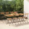 Folding Bistro Chairs 8 pcs Solid Wood Teak and Steel Quantity in Package 8 