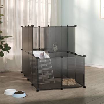 Small Animal Cage Black 142x74x93 cm - Safe & Spacious