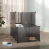 Small Animal Cage Black 142x74x93 cm PP and Steel Colour black 