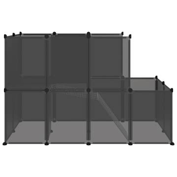 Small Animal Cage Black 142x74x93 cm - Safe & Spacious