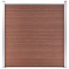 WPC Fence Set - 8 Square + 1 Slanted 1484x186 cm Brown