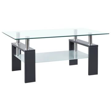 Modern Grey & Transparent Coffee Table - 95x55 cm | HipoMarket