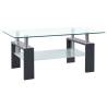 Coffee Table Grey and Transparent 95x55x40 cm Tempered Glass Colour grey Quantity in Package 1 