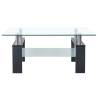 Modern Grey & Transparent Coffee Table - 95x55 cm | HipoMarket