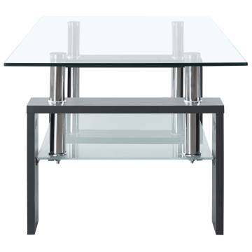 Modern Grey & Transparent Coffee Table - 95x55 cm | HipoMarket