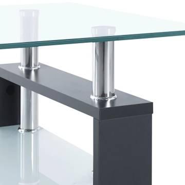 Modern Grey & Transparent Coffee Table - 95x55 cm | HipoMarket