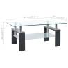 Modern Grey & Transparent Coffee Table - 95x55 cm | HipoMarket