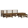 6 Piece Garden Lounge Set - Honey Brown Solid Wood Pine